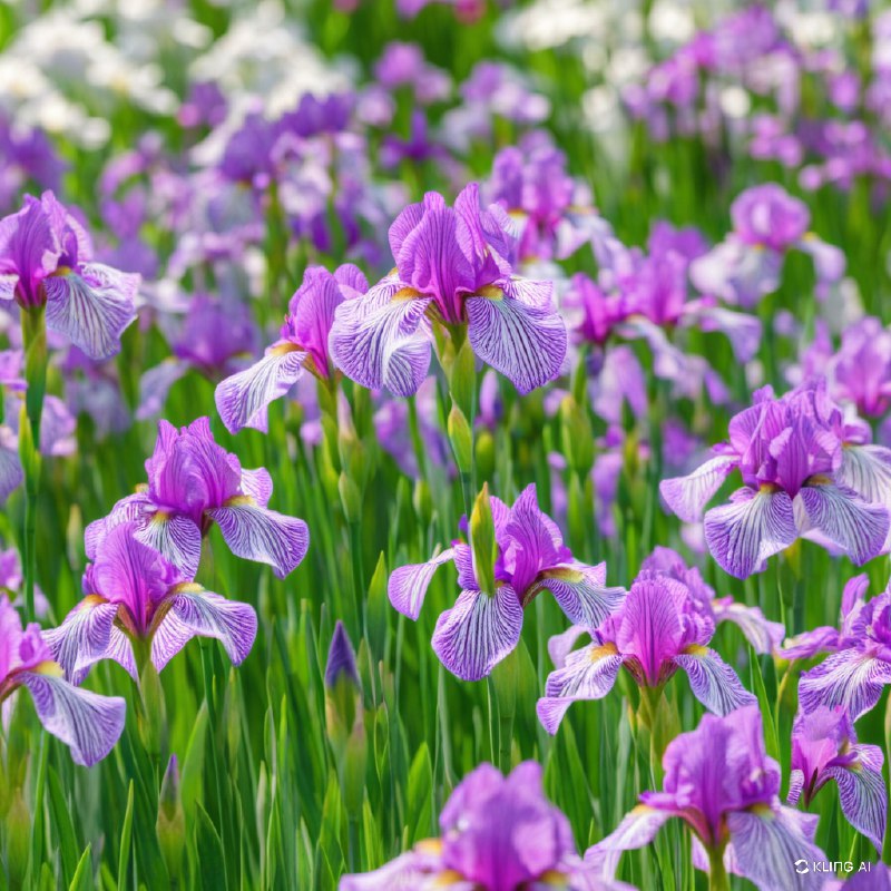 #Bing_Wallpaper静谧的日本鸢尾花园坐落于东京，绽放着紫色和淡紫色的鲜艳色彩