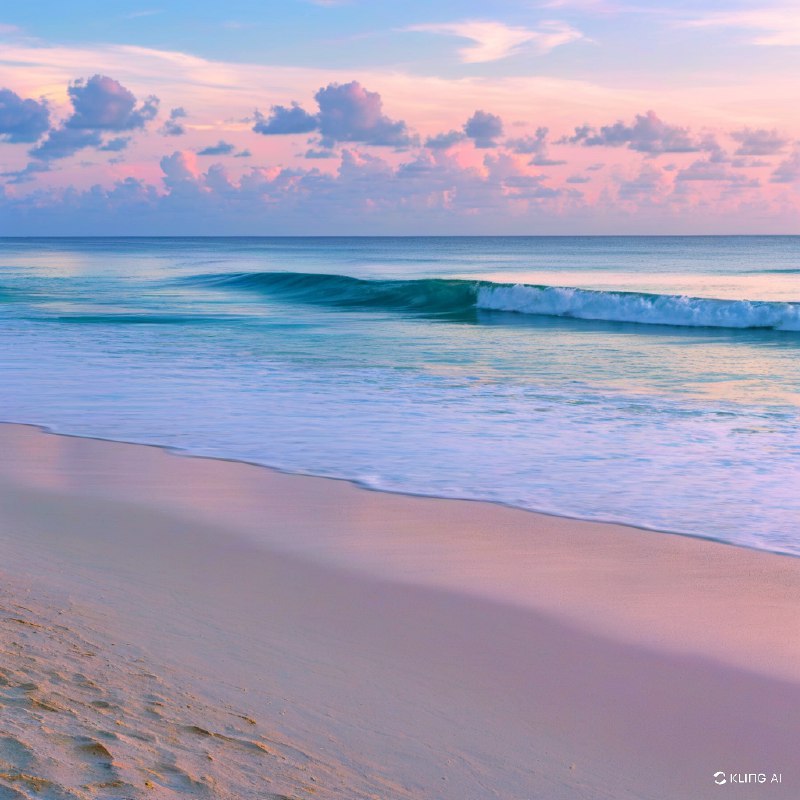 宁静海滩上的日出、柔和的天空、平静的海浪、柔和的粉色和紫色色调、轻柔的云朵、宁静的氛围、和平的海岸线宁静海滩上的日出、柔和的天空、平静的海浪、柔和的粉色和紫色色调、轻柔的云朵、宁静的氛围、和平的海岸线