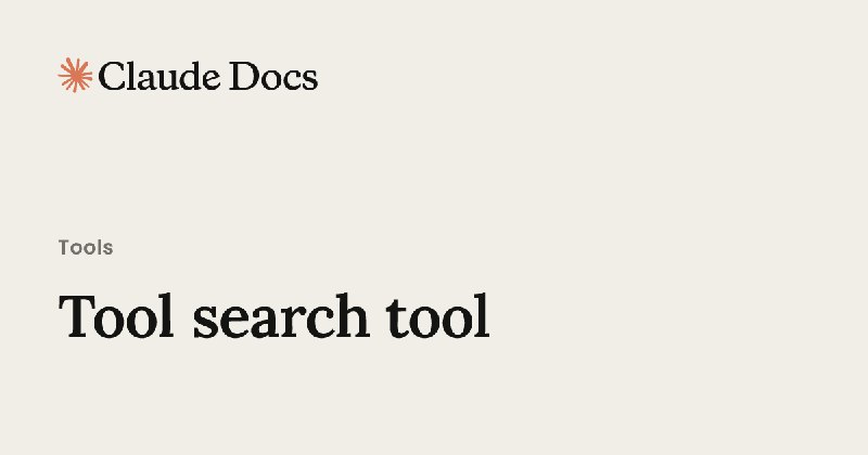 Tool search tool