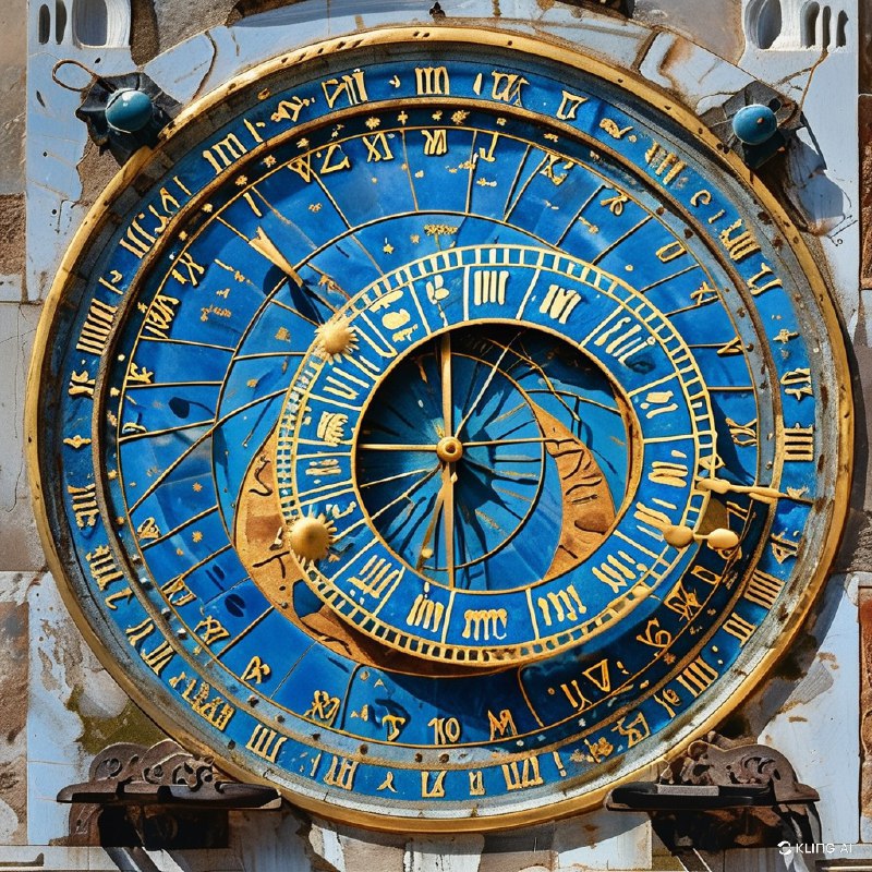 #Bing_Wallpaper威尼斯圣马可钟楼（Torre dell’Orologio）上的天文钟呈现出复杂而迷人的景象，捕捉了时间与天体运转的精髓