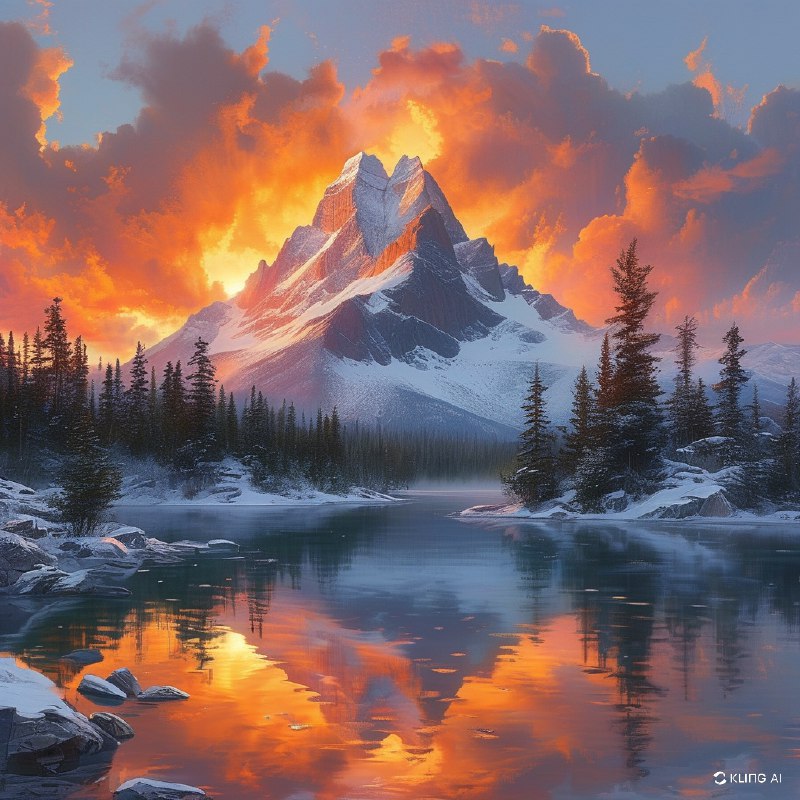 #Bing_Wallpaper一座巍峨的山峰穿过翻滚的云层，在落日的暖色调中矗立