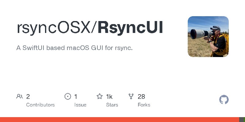 GitHub - rsyncOSX/RsyncUI: A SwiftUI based macOS GUI for rsync.