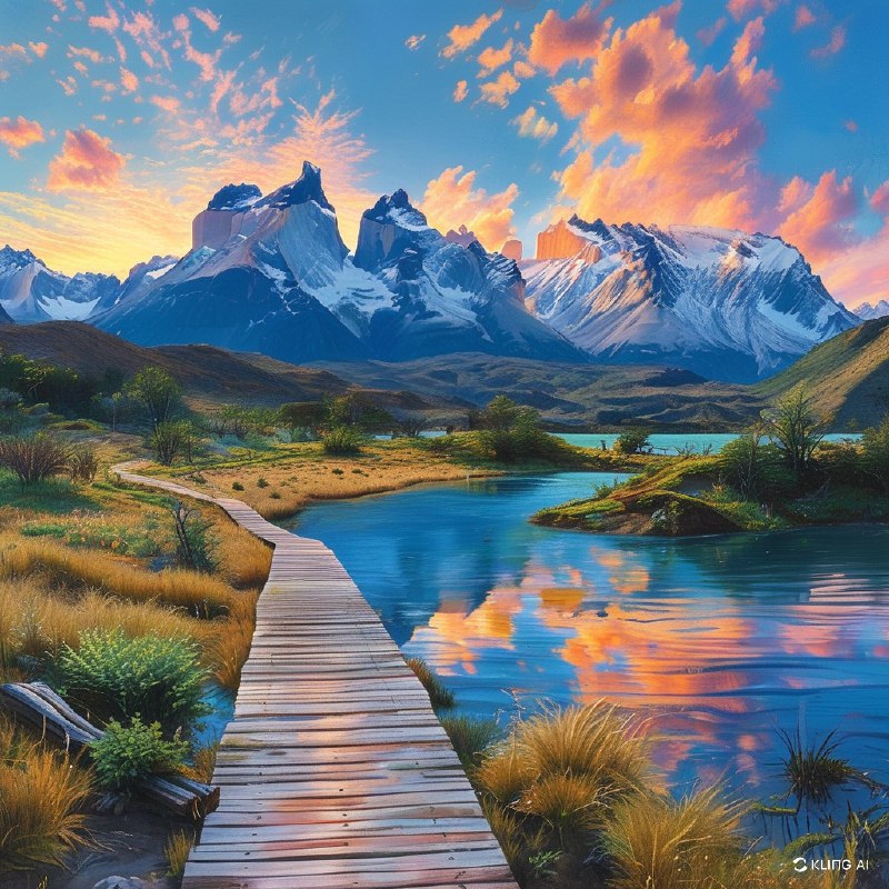 #Bing_Wallpaper智利巴塔哥尼亚的托雷斯德尔潘恩国家公园，一场宁静的日出映照出令人叹为观止的自然景观