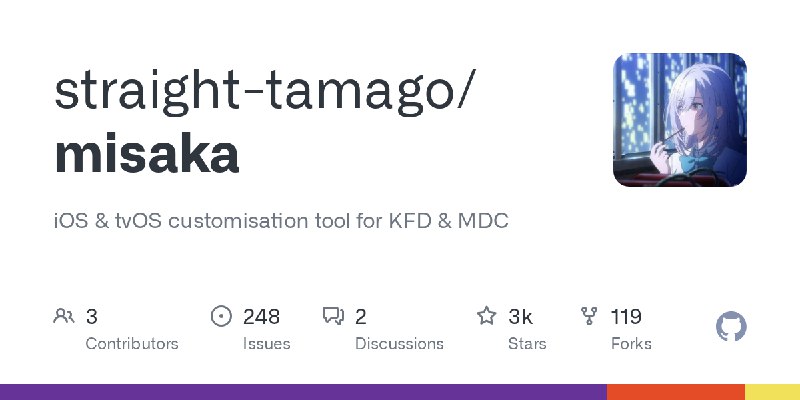 GitHub - straight-tamago/misaka: iOS & tvOS customisation tool for KFD & MDC