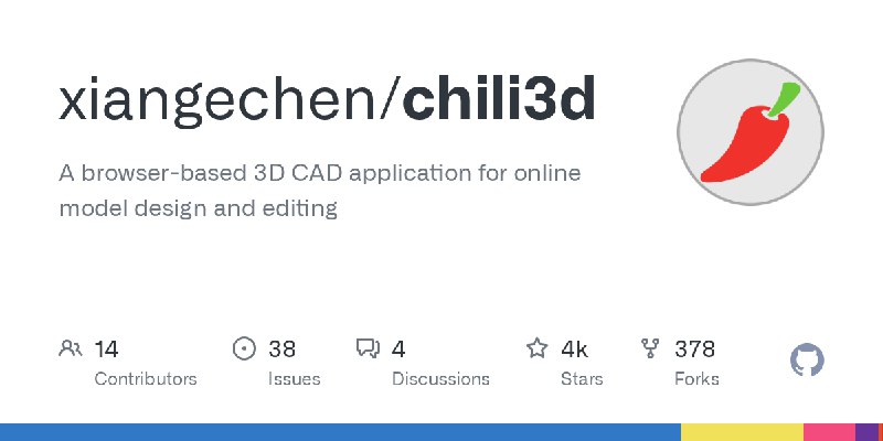 GitHub - xiangechen/chili3d: A browser-based 3D CAD application for online model design and editing