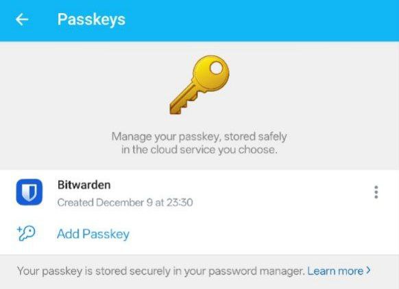 #Telegram 正式支持 Passkey Settings - Privacy and Security - Passkeys（设置 - 隐私和安全 - 通行密钥 ）