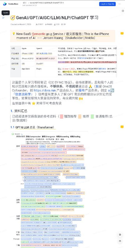 GPT/AIGC/LLM/NLP/ChatGPT 学习笔记 